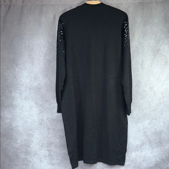 Vince Camuto NWT Sz XXL Elegant Black Sequin Dress MIDI **missing belt** - Picture 8 of 9